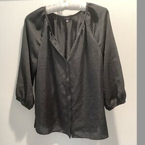 Talbots Petites - Classic Black Blouse, 3/4 sleeve, Size 12P, 100% Polyester